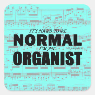 Normal Organist Square Sticker Fyrkantigt Klistermärke