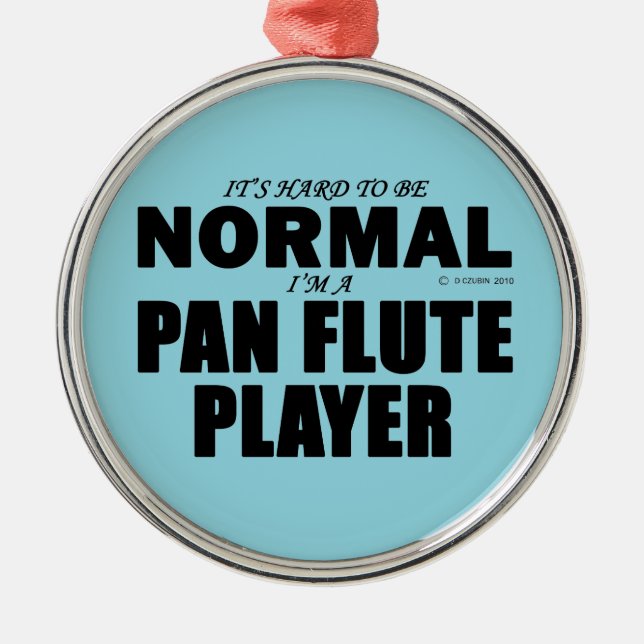 Normal Pan Flute Player Julgransprydnad Metall (Framsidan)