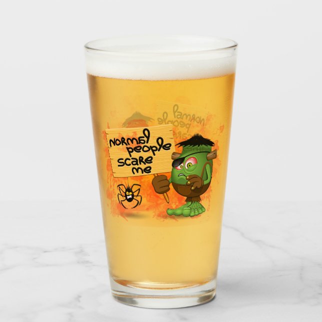 "Normal People Skrämmer mig" Frankenstein-tecken Glaskopp (Framsida fylld)