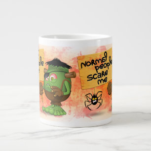 "Normal People Skrämmer mig" Frankenstein-tecken Jumbo Mugg