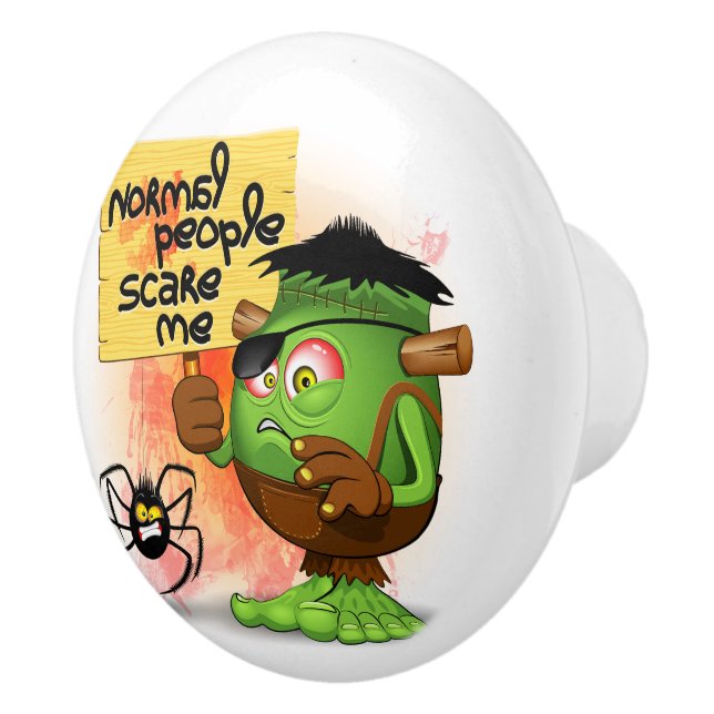 "Normal People Skrämmer mig" Frankenstein-tecken Knopp (Höger)