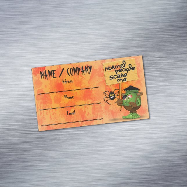 "Normal People Skrämmer mig" Frankenstein-tecken Magnetiska Visitkort (In Situ)