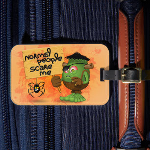 "Normal People Skrämmer mig" Humous Frankenstein Bagagebricka