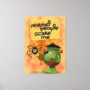 "Normal People Skrämmer mig" Humous Frankenstein Canvastryck