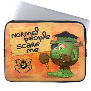 "Normal People Skrämmer mig" Humous Frankenstein Laptop Fodral