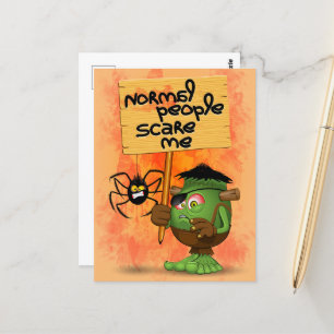 "Normal People Skrämmer mig" Humous Frankenstein Vykort