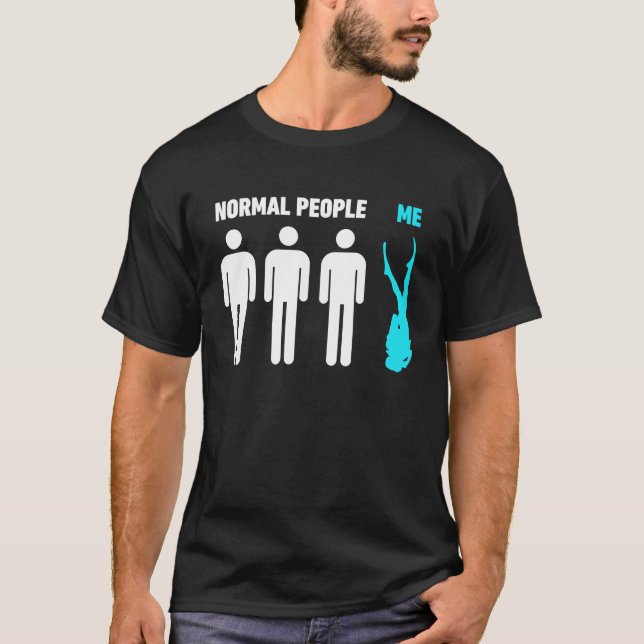 Normal People Vs Me Dyka Scuba Diver T Shirt (Framsida)