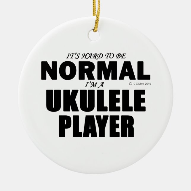 Normal Ukulele Player Julgransprydnad Keramik (Framsidan)