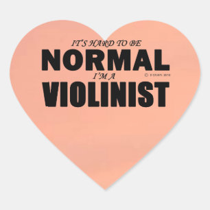 Normal Violinist Heart - Sticker Hjärtformat Klistermärke