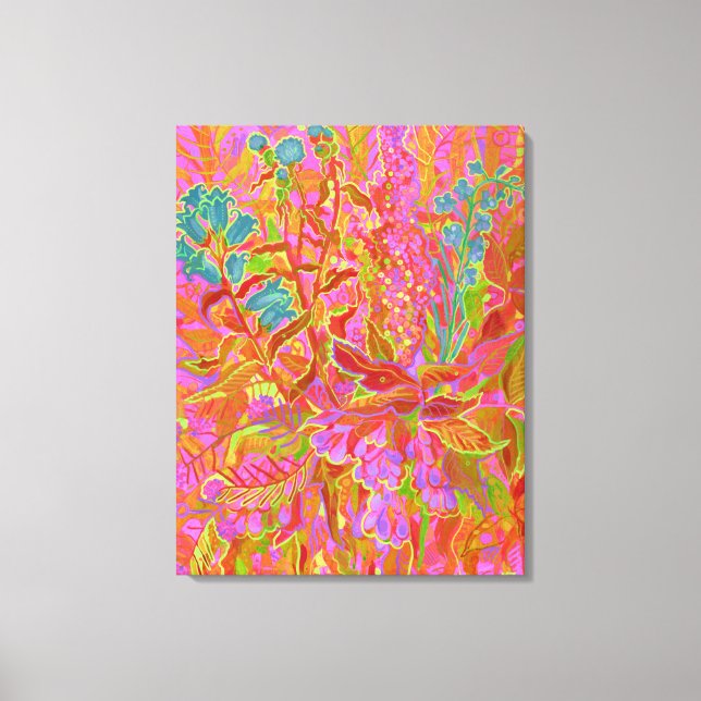 Normala Wildblommor, ljusblommiga Blommigten Målni Canvastryck (Framsida)