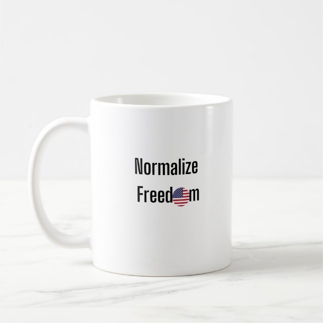 Normalisera friheten kaffemugg (Vänster)