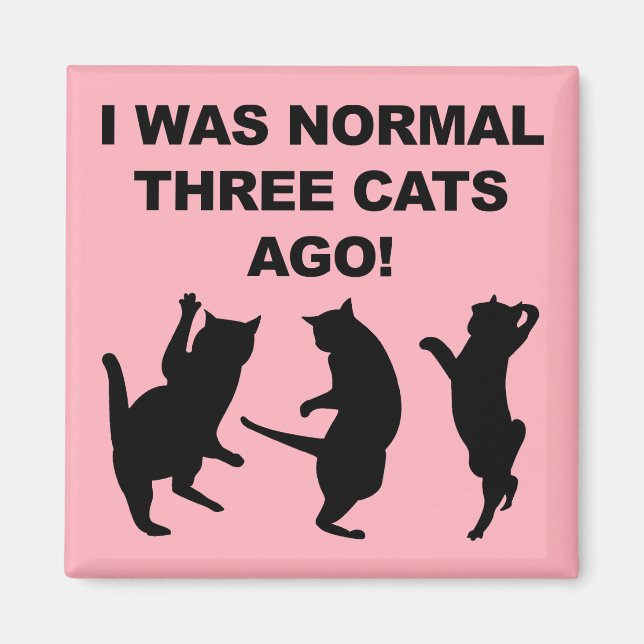 Normalt tre katter Ago Funny Fridge Magnet (Framsidan)