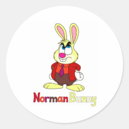 Norman Bunny Rund Klistermärke