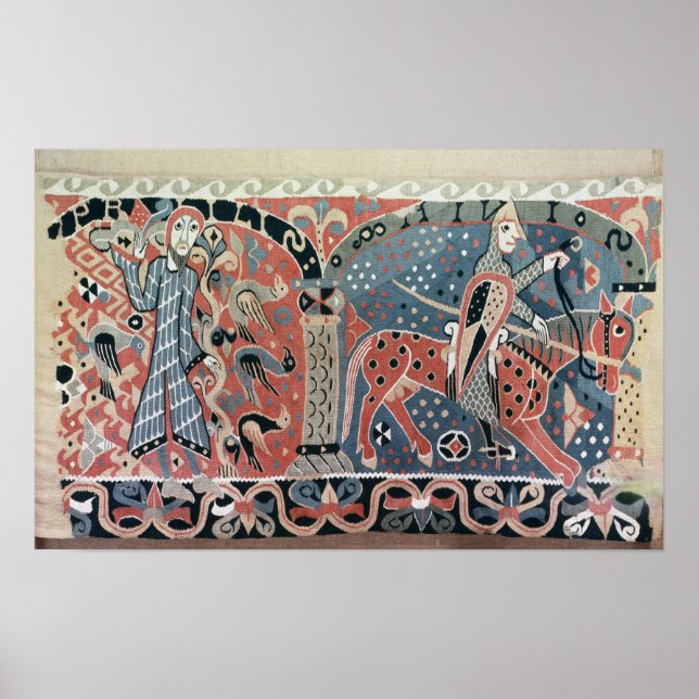 Norman cavalier på en piebalhäst poster (Framsidan)