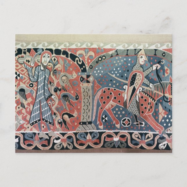 Norman cavalier på en piebalhäst vykort (Framsida)