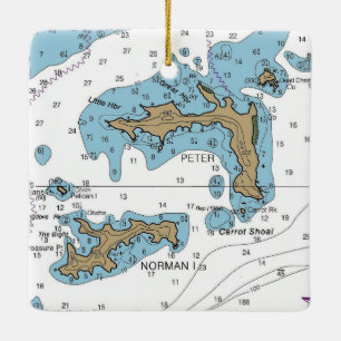 Norman Island BVI-diagram Julgransprydnad Keramik