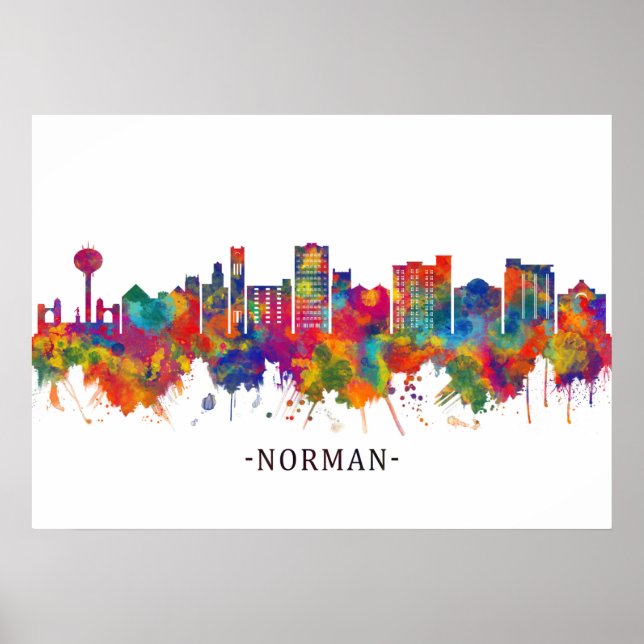 Norman Oklahoma Skyline Poster (Framsidan)