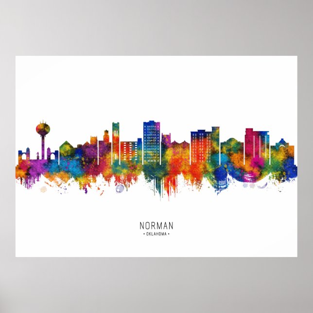 Norman Oklahoma Skyline Poster (Framsidan)