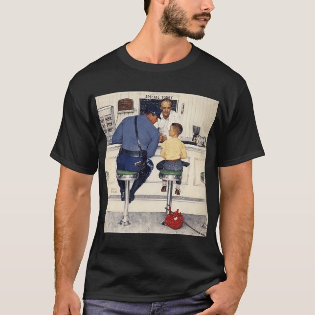 norman rockwell art style1 girl boy gift t shirt (Framsida)