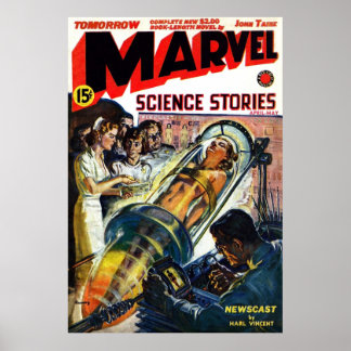 Norman Saunders täcke av Marvel Science Stories f Poster