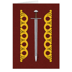 Norman Sword och Decorative Bands Greeting Card Hälsningskort