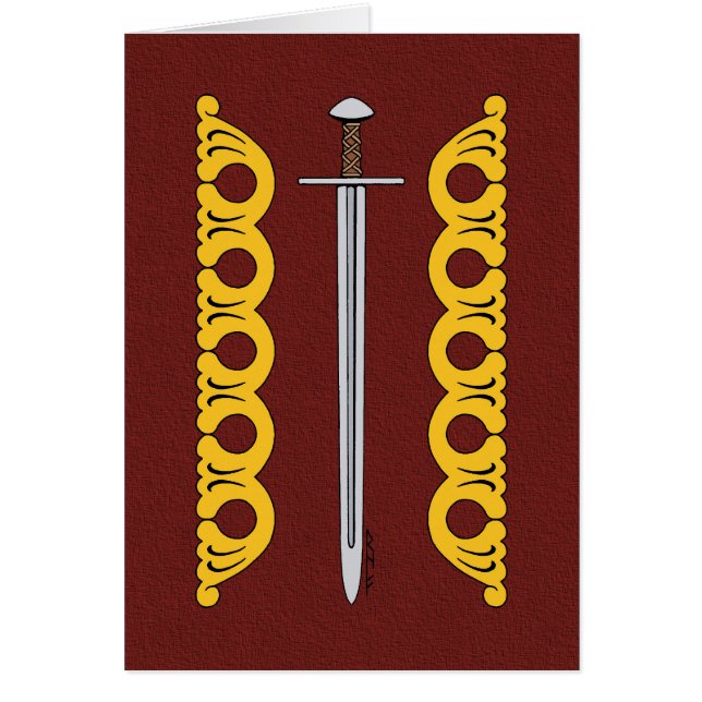 Norman Sword och Decorative Bands Greeting Card Hälsningskort (Framsidan)