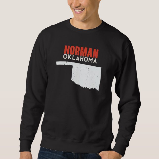Norman USA State America Travel Oklahoman Lång Ärmad Tröja (Framsida)