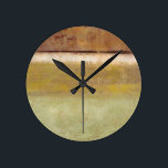 Norman Wyatt målar i Earth Tones Rund Klocka<br><div class="desc">Friska jordtoner genomsyrar den moderna målningen av Norman Wyatt. Färg i biet blandar sig på ett underbart sätt och ser underbar ut i alla rum i ditt hem. Det skulle också ge en fantastisk!</div>