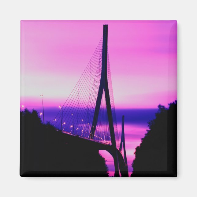 Normandie Bridge, Le Havre, Frankrike 2 Magnet (Framsidan)