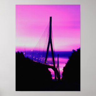 Normandie Bridge, Le Havre, Frankrike Poster