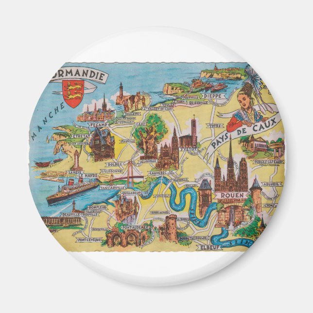 Normandie karta magnet (Framsidan)