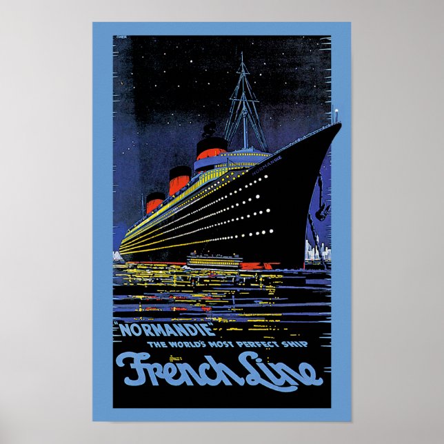 Normandie på natten poster (Framsidan)