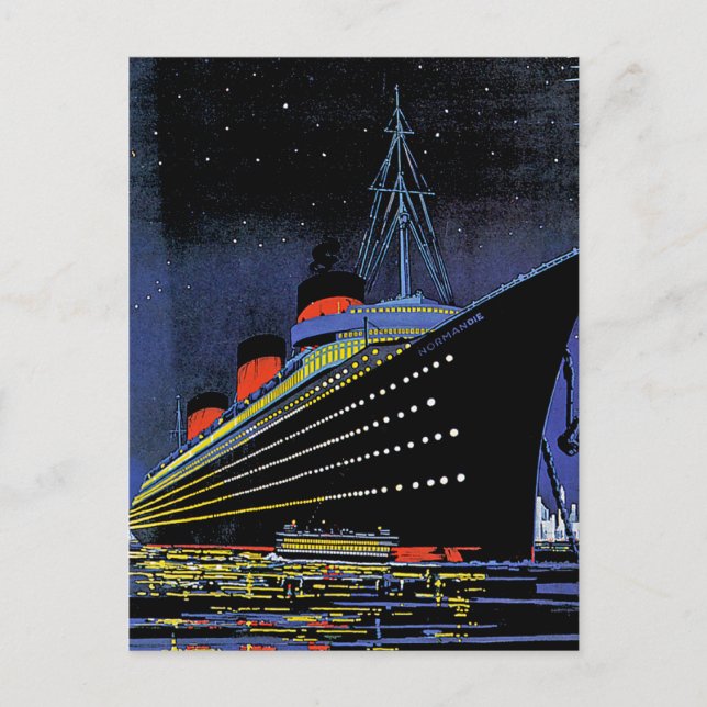 Normandie på natten vykort (Framsida)