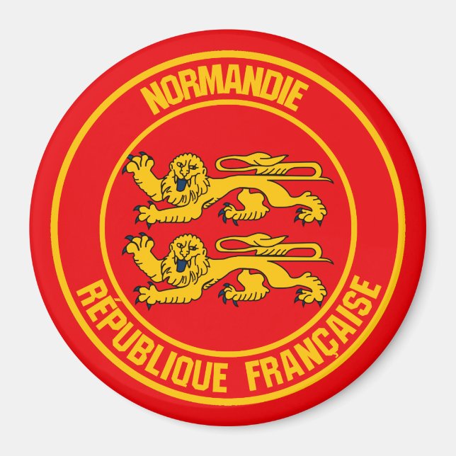 Normandie Round Emblem Magnet (Framsidan)