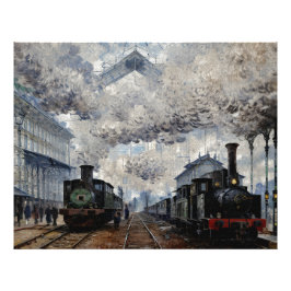 Normandie Tåg ankomst Fototryck