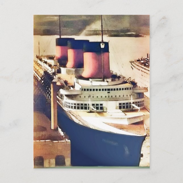 Normandie vid NYC Vykort (Framsida)