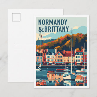 Normandy and Brittany France Art Vintage Travel Vykort