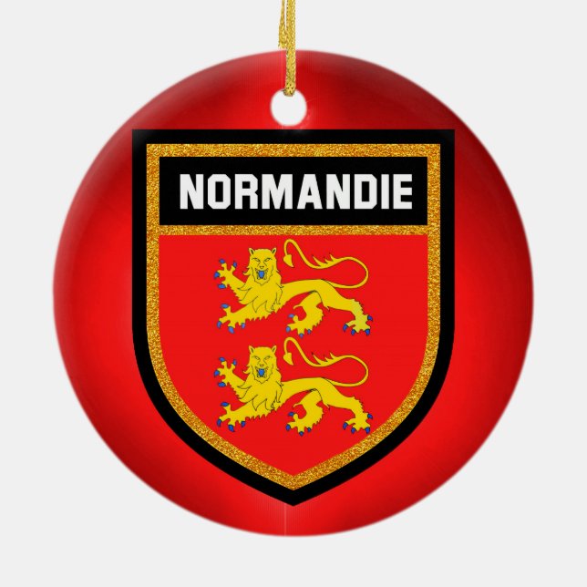 Normandy flagga julgransprydnad keramik (Baksidan)