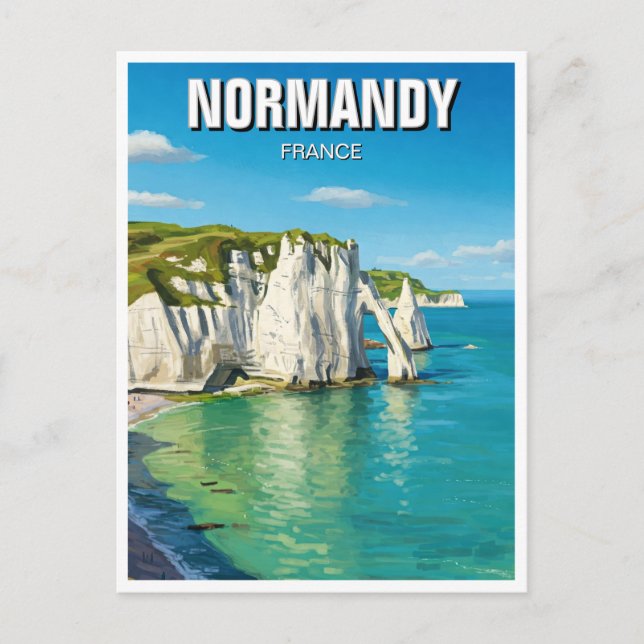 Normandy Frankrike Étretat Cliffs Vykort (Framsida)