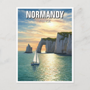 Normandy Frankrike Étretat Cliffs Vykort
