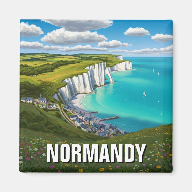 Normandy Frankrike Travel Magnet (Framsidan)