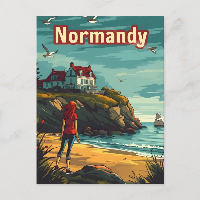 Normandy Frankrike Vykort (Framsida)