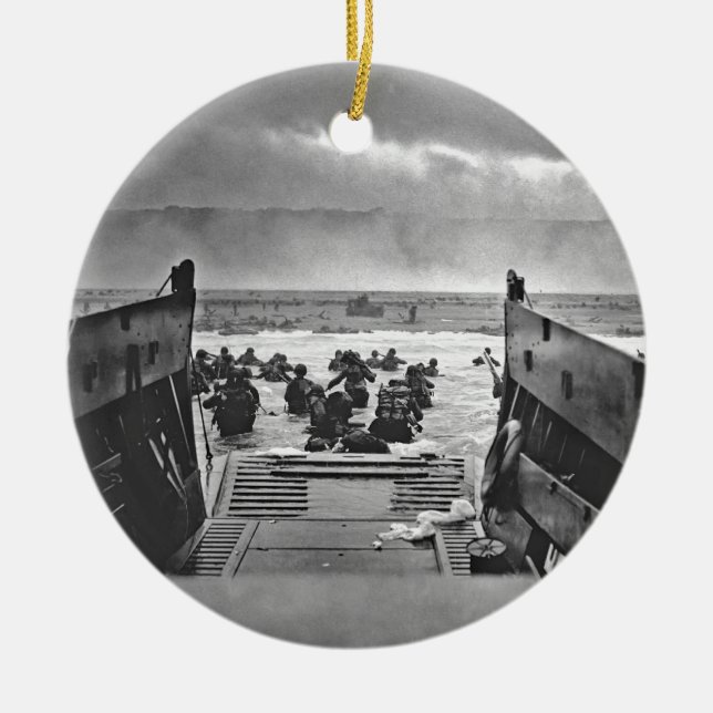Normandy invasion på D-Dagen - 1944 Julgransprydnad Keramik (Framsidan)