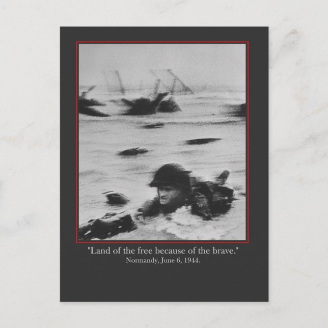 Normandy, June 6, 1944 - WW2 British Soldier Vykort (Framsida)