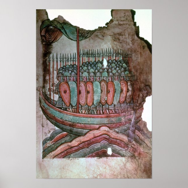 Normansoldater som korsar den engelska kanalen poster (Framsidan)