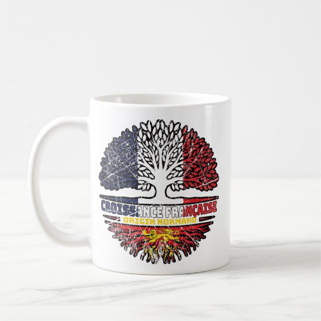 Normany Norman Fransk Frankrike Träd Roots Flagga Kaffemugg (Vänster)