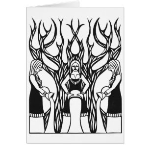 "Nornsen" papercutdesign av Jennifer Kuhns Hälsningskort