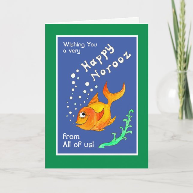 Norooz Guld fisk, 'Från oss alla' Grattis kort (Framsida)