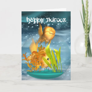 Norooz hälsningkort med guldfisk helgkort
