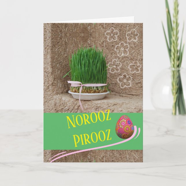 Noroz Pirooz nyår Persian Sabzeh Kort (Framsida)